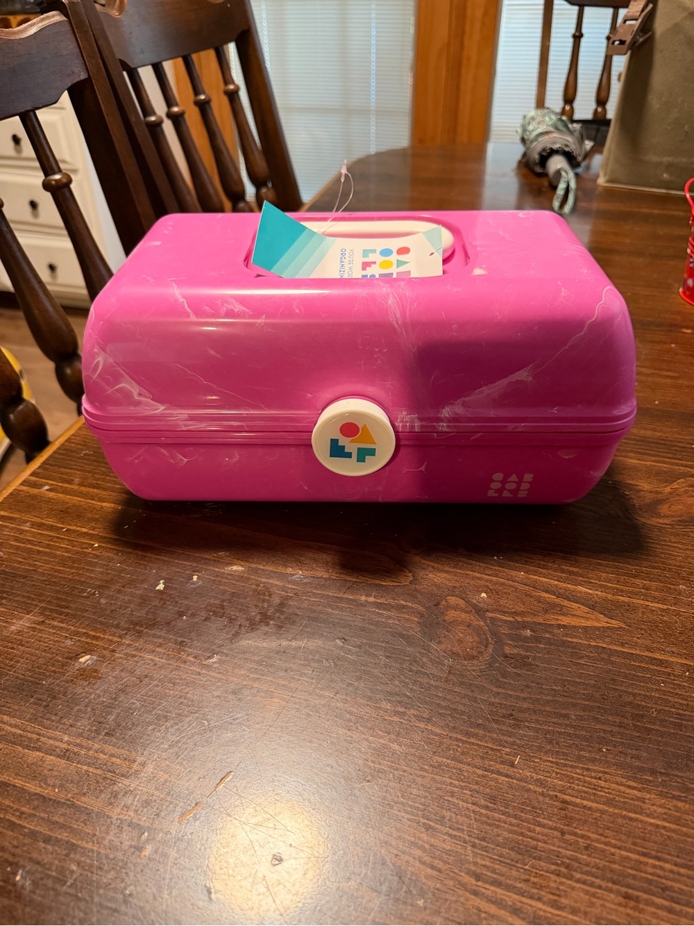 Caboodles Pink Marbleized Carrying Case with Handle